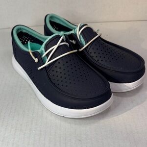 Reef Water Coast Women's Casual Boat Beach Sandals, Navy & Teal Shoes - sz 6